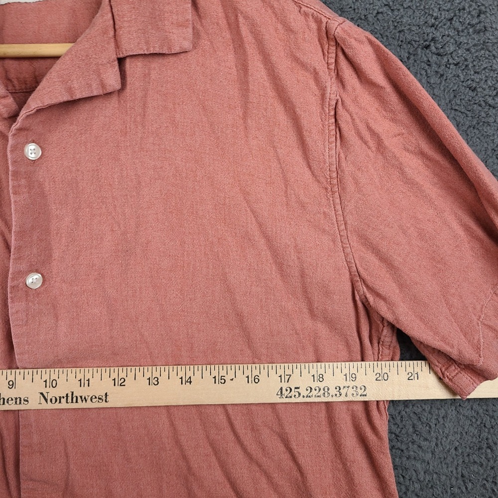 Abercrombie & Fitch Mens Medium Linen Blend Short Sleeve Camp Shirt Rose Pink - Picture 6 of 6